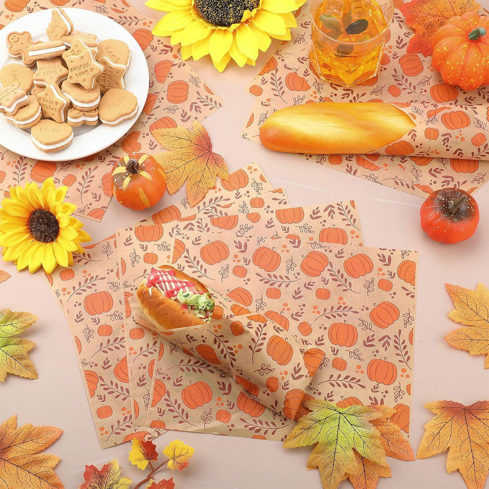 Tenare 1000 Pcs Fall Halloween Wax Paper Sheet, Pumpkins