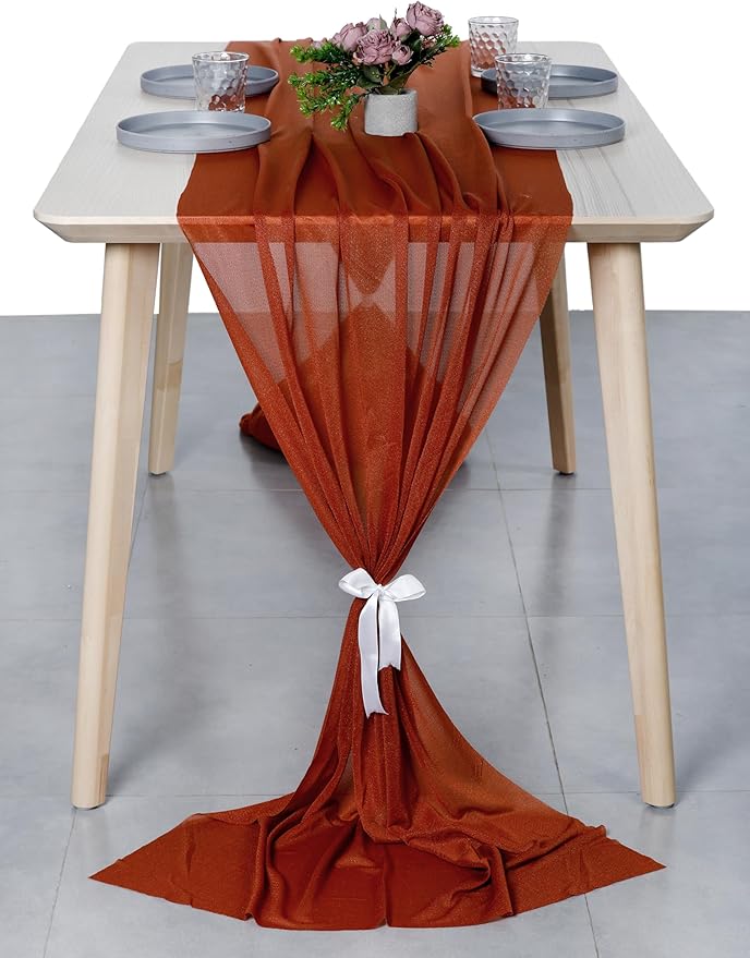 MDS Halloween Chiffon Table Runner - 5 Pack, 29 x 170 Inches, 14ft Each - She...