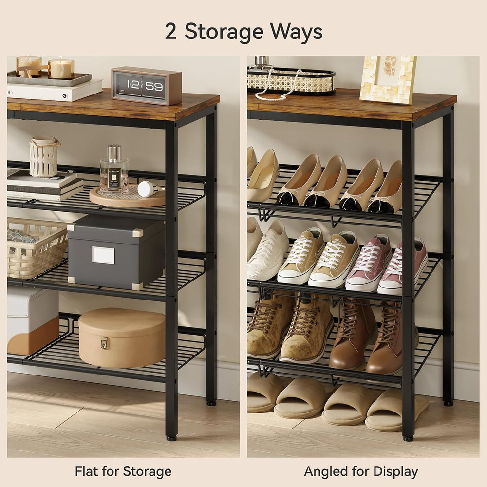 Shoe Rack for Closet,4 Tier Shoe Organizer for Entryway,Shoe Shelf with Stora...