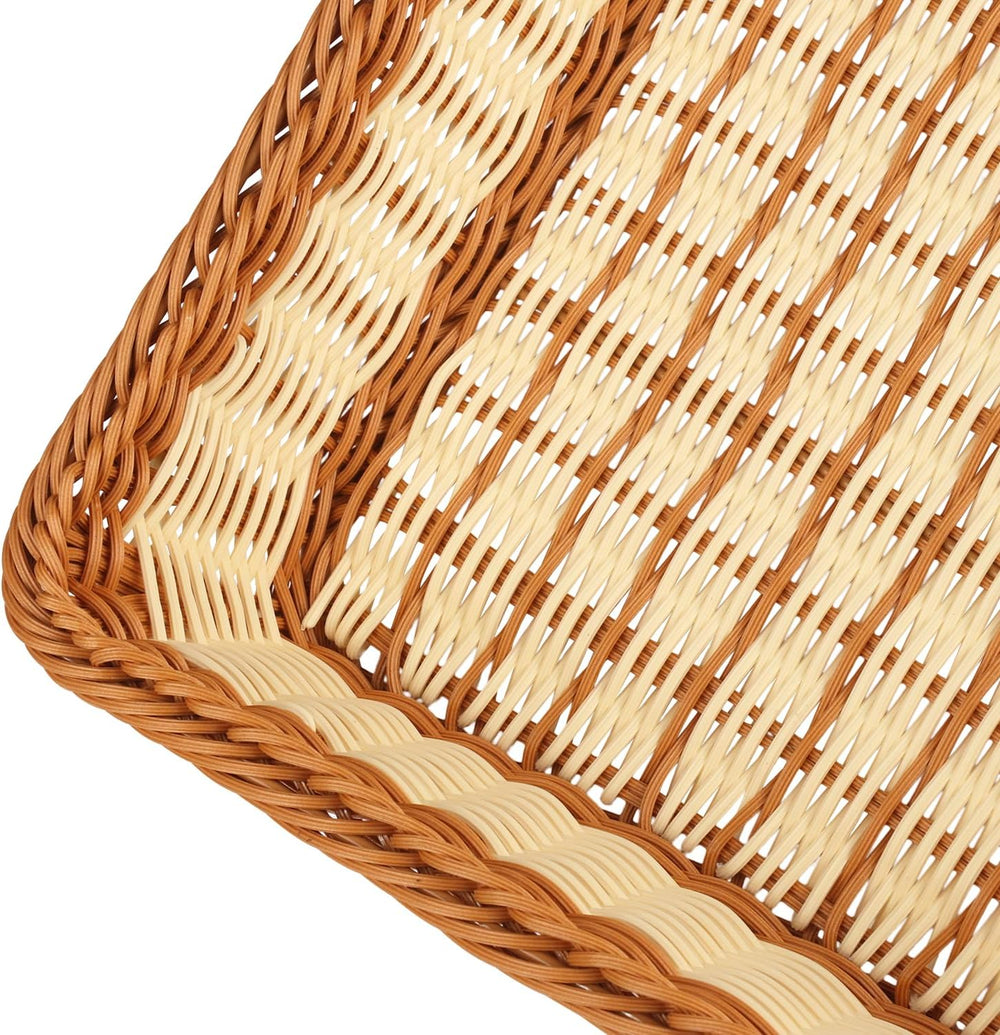 3 PCS 16 Inch Wicker Bread Basket, Woven Serving Basket, Tabletop Food Servin...
