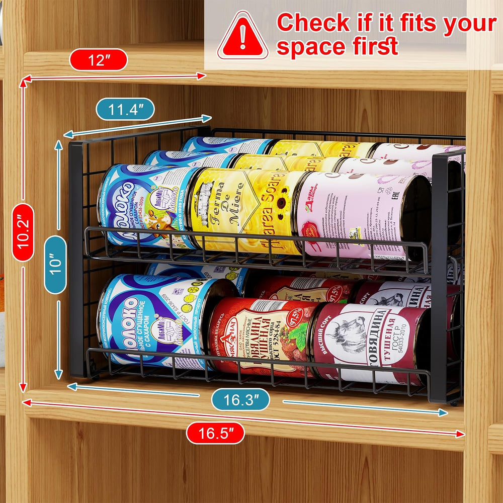 3-Pack Stackable Can Rack Organizer, Adjustable Can Holder for Pantry
