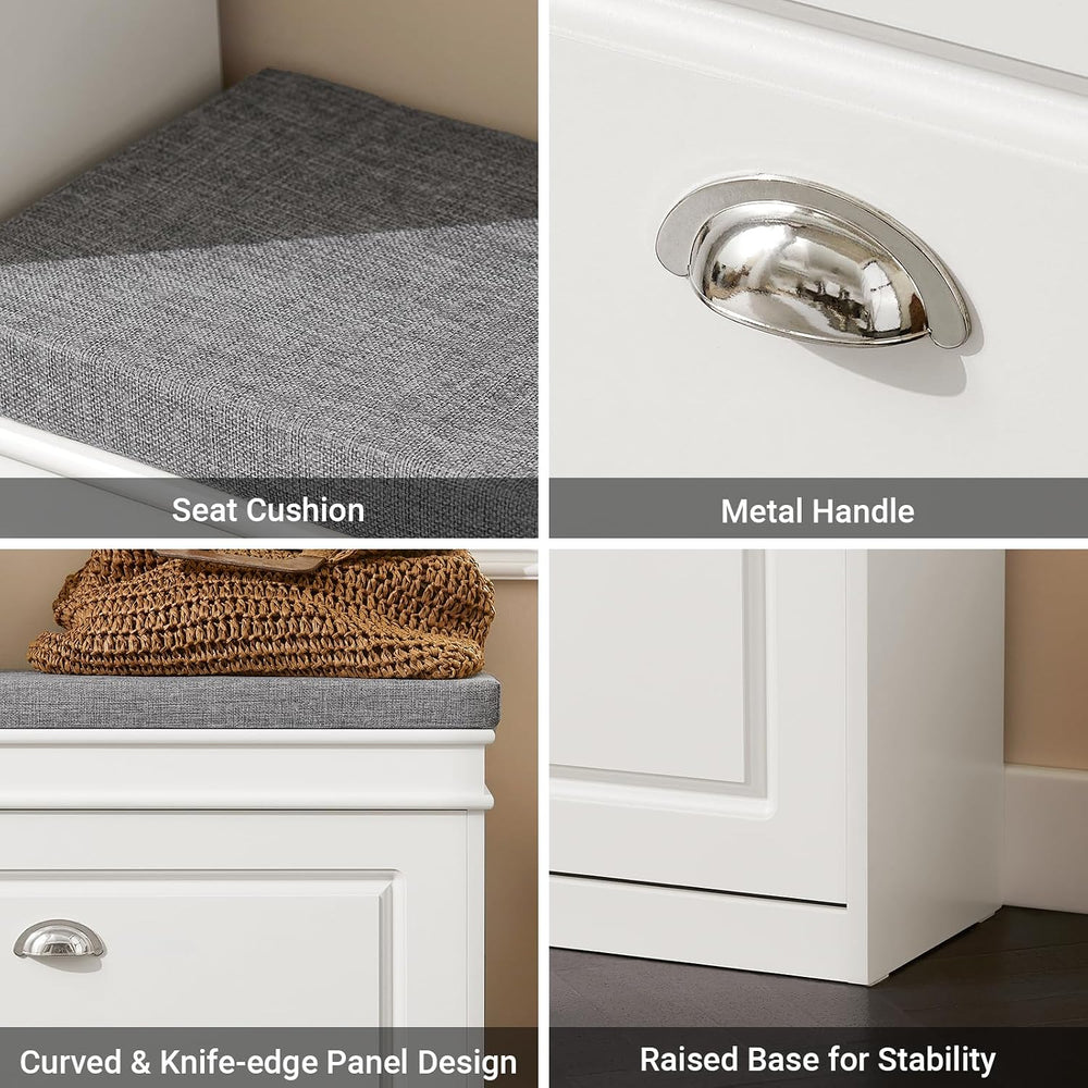 SoBuy Small Shoe Storage Bench, Narrow Shoe Cabinet for Entryway, Shoe Rack w...