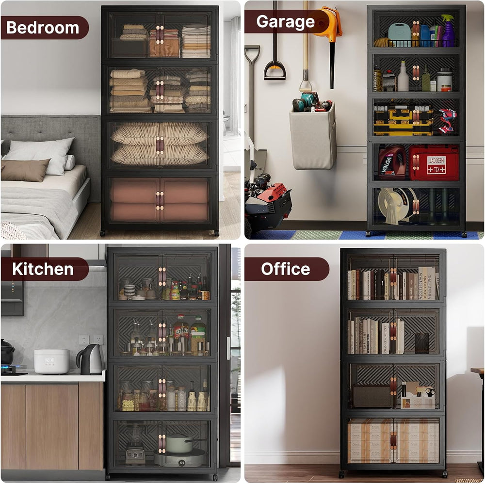 Stackable Storage Bins with Lids, 720QT Lockable Storage Cabinet