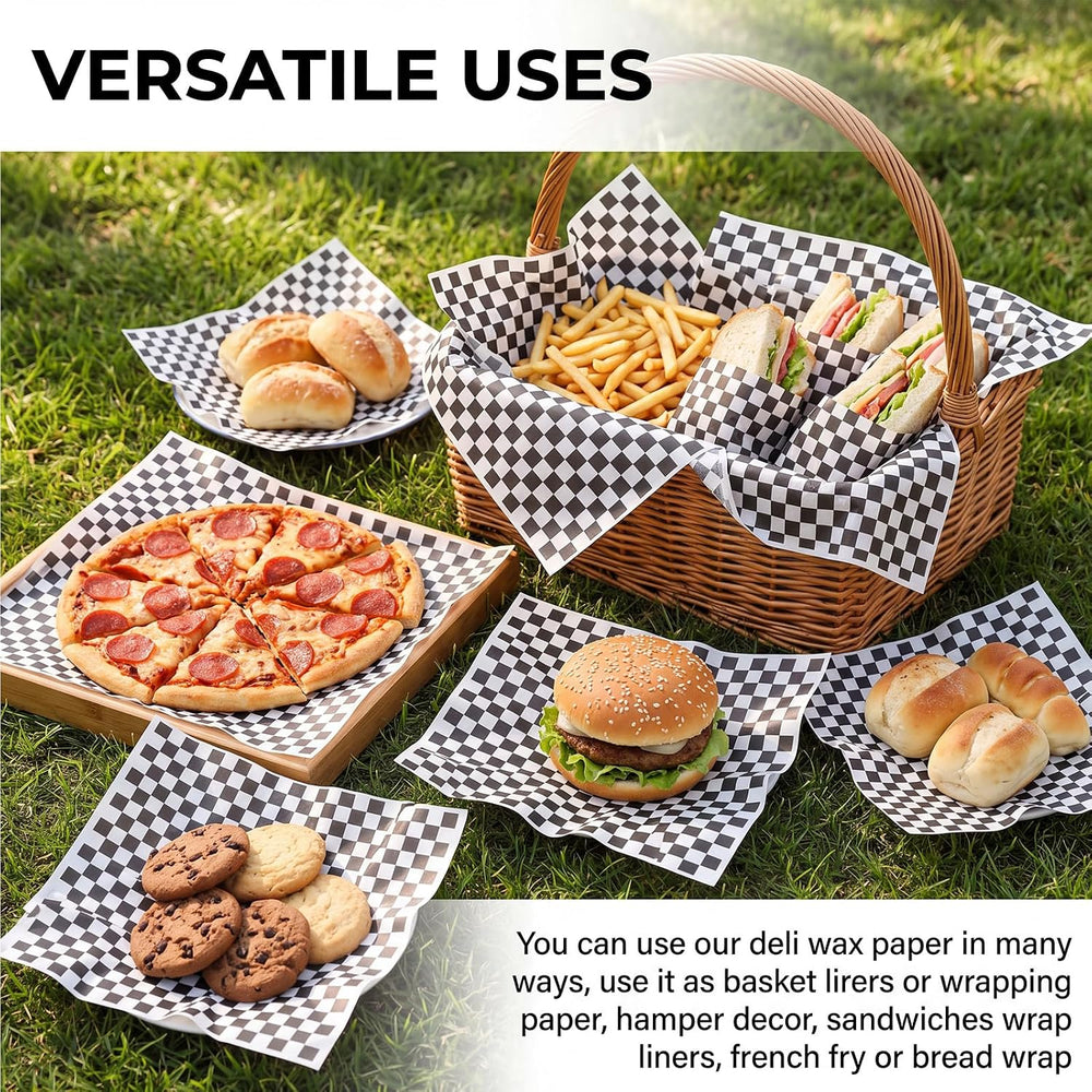 Colarr 2000 Pcs Deli Paper Sheets 12x12 Food Basket Liners, Black
