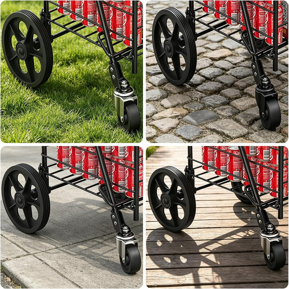 Kiffler Grocery Shopping Cart with 360° Rolling Swivel Wheels, 100LBS Utility...