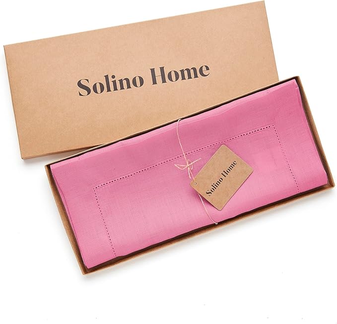 Solino Home Linen Flamingo Pink Table Runner 144 Inches Long - 100% Pure Line...