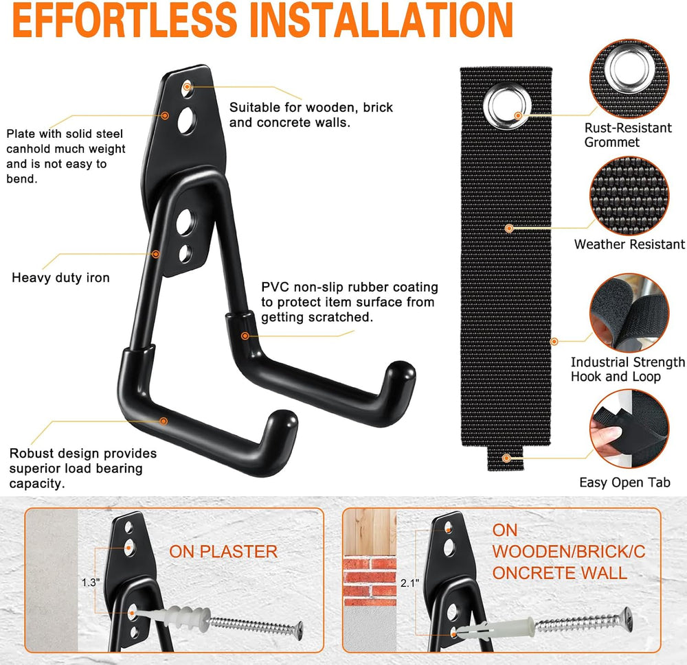 HUPBIPY 26 Pack Garage Hooks Heavy Duty Utility Steel with Anti-Slip Coating ...