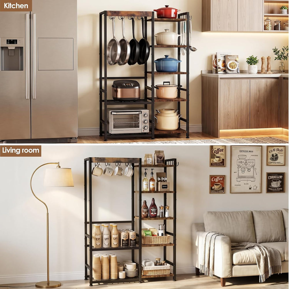 Housolution 5 Tier Cast Iron Pot Rack Pan Organizer Cookware Storage Shelf