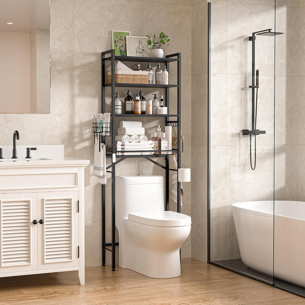TETOTE Over-The-Toilet Storage Rack, 4-Tier Bathroom Organizer Shelf Over Toi...