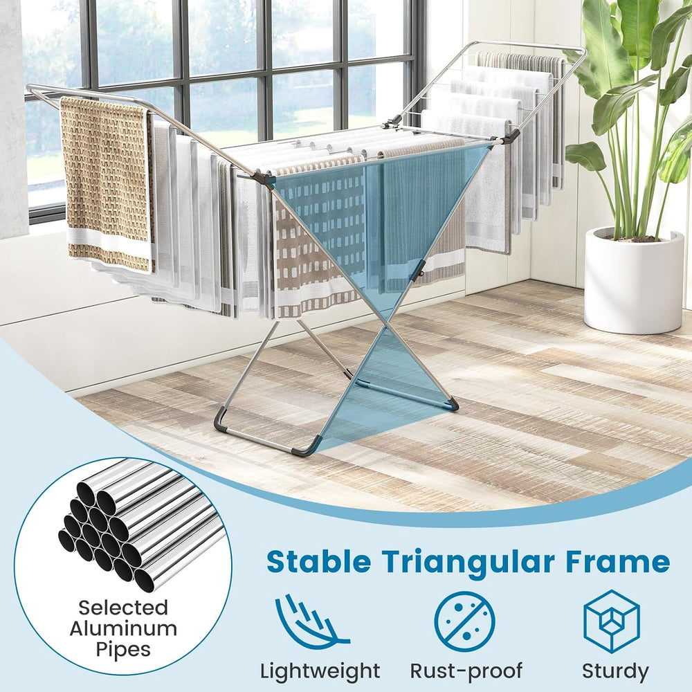 GIANTEX Clothes Drying Rack, Foldable Laundry Drying Rack w/Aluminum Frame, 2...