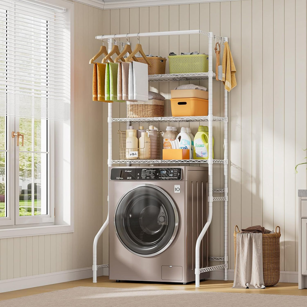 ONBRILL 3 Tiers Expandable Over Washer and Dryer Shelves, White