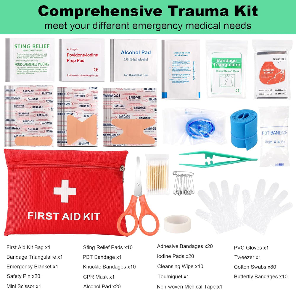 Survival Kit 256 in 1, First Aid Kit Survival Gear Tools Trauma Kit with Moll...