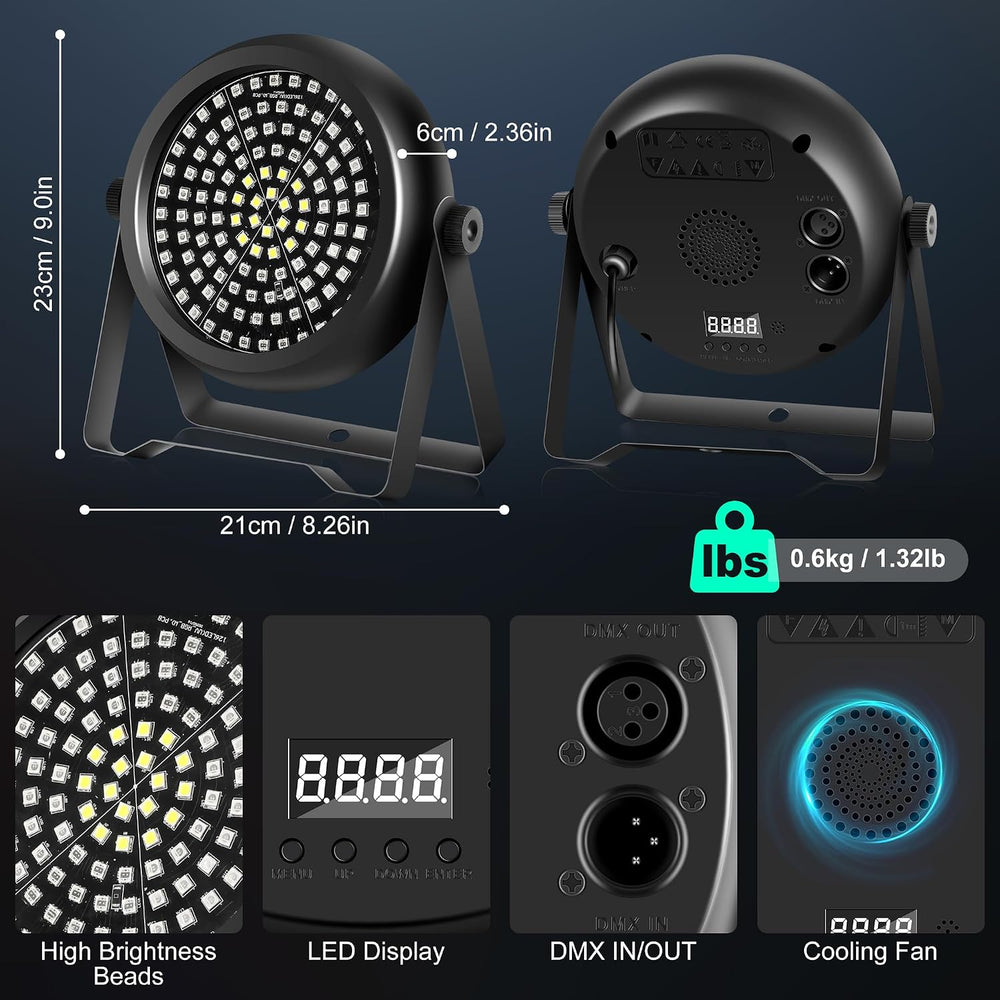 Strobe Lights for Halloween,2Pack 30W 126LEDs RGB+W+UV DJ Strobe Lights with ...