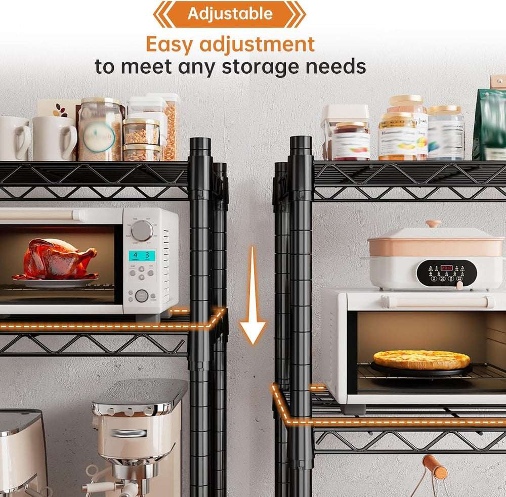 REIBII 72''H Metal Shelving 5-Tier Storage Shelves,1100lbs, Kitchen P...