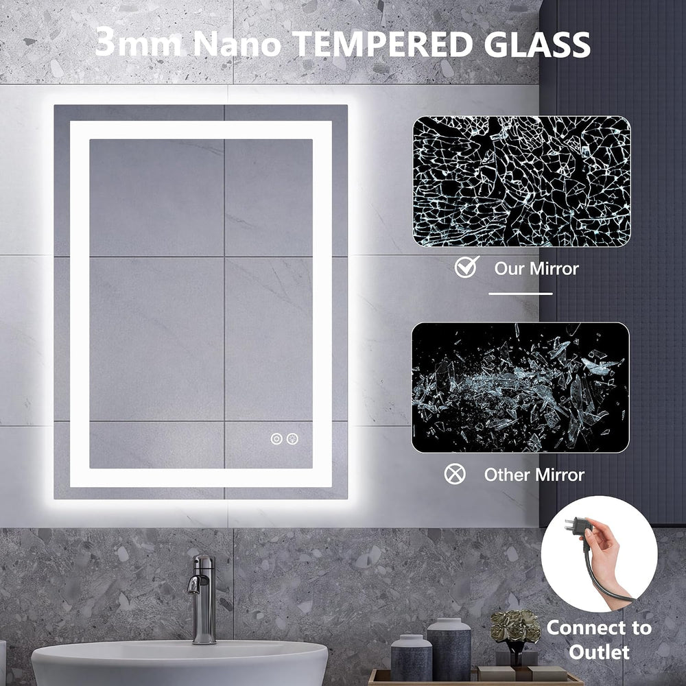 DUMOS 24"x32" LED Bathroom Mirror, Bathroom Vanity Mirror