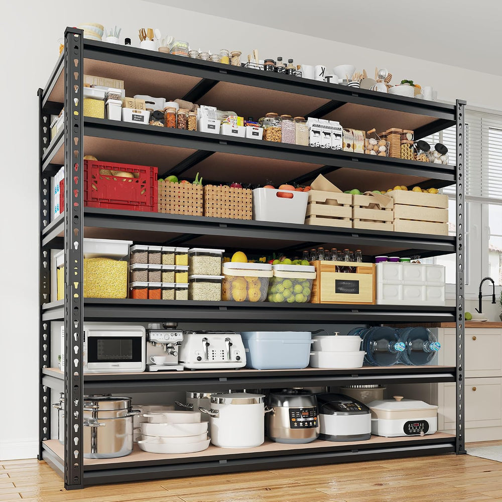 REIBII 6-Tier Garage Shelving, 84" H Storage Shelves Load 3300LB, Adjust...
