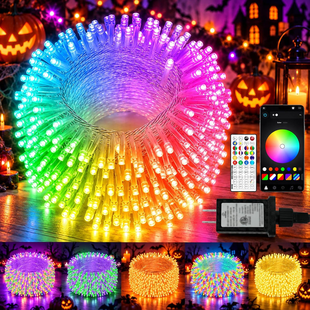 240LED 92FT Smart Color Changing Halloween String Lights RGB App & Remote