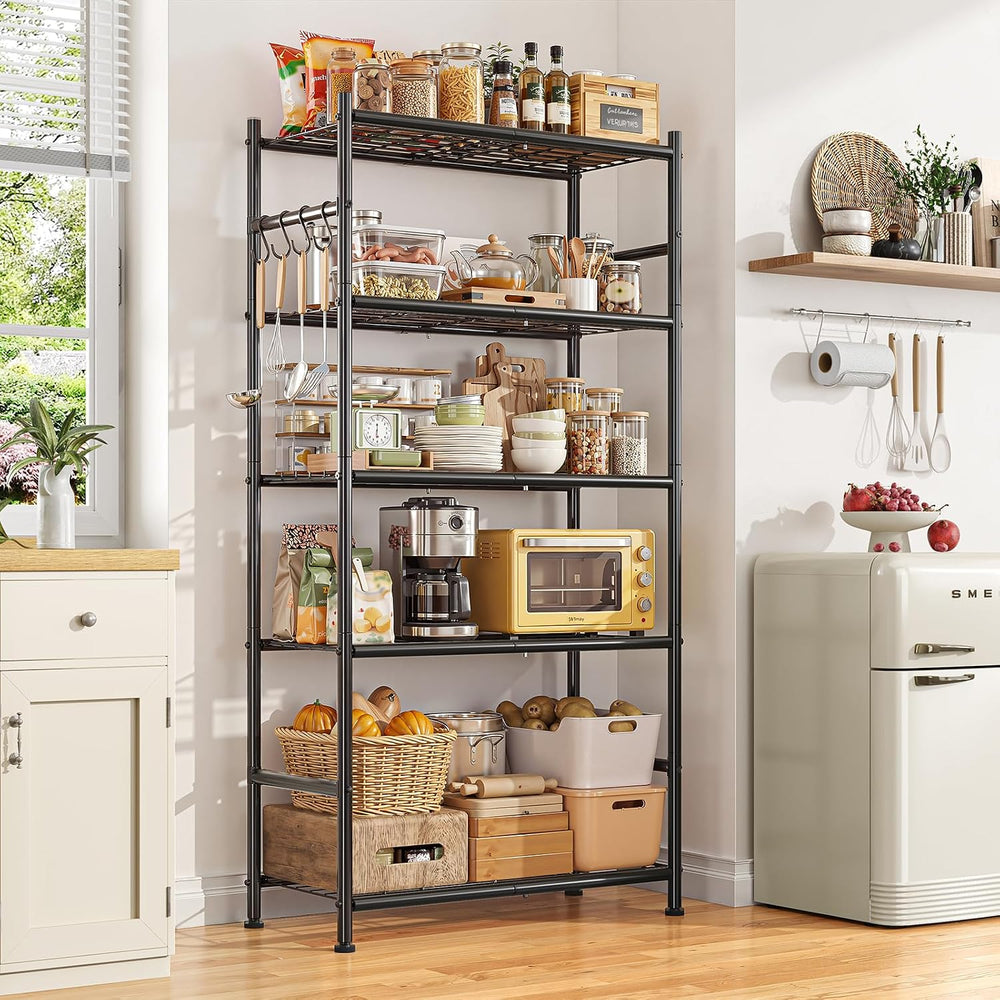 Simple Trending 5 Tier Storage Shelves, 33.5" W x 12.5" D x 71.25&q...