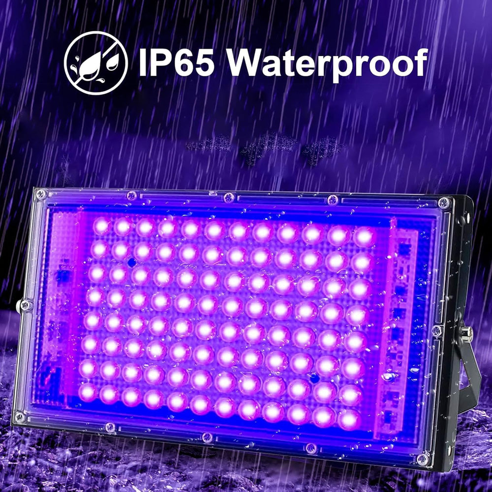 2 Pack 100W UV Black Light, IP65 Waterproof, Glow Party Light, Stage Lighting...