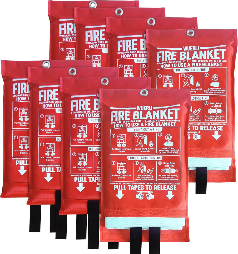 Fire Blanket for Home and Kitchen,40" x 40",8 Pack,Emergency Fire B...