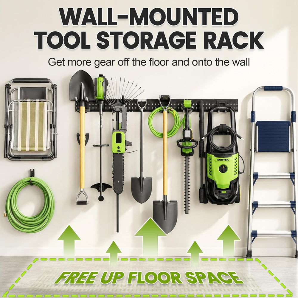 Garage Tool Organizer Wall Mount, 66 Inch Heavy Duty Garage Organization Syst...