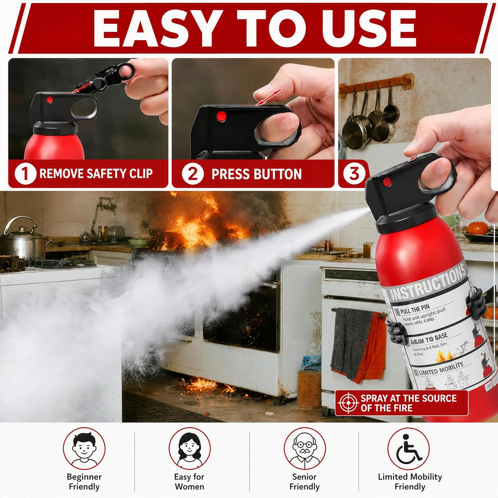 Small Fire Extinguisher for Home & Car – (6Pack, 1.32lb Each) Portable Dr...