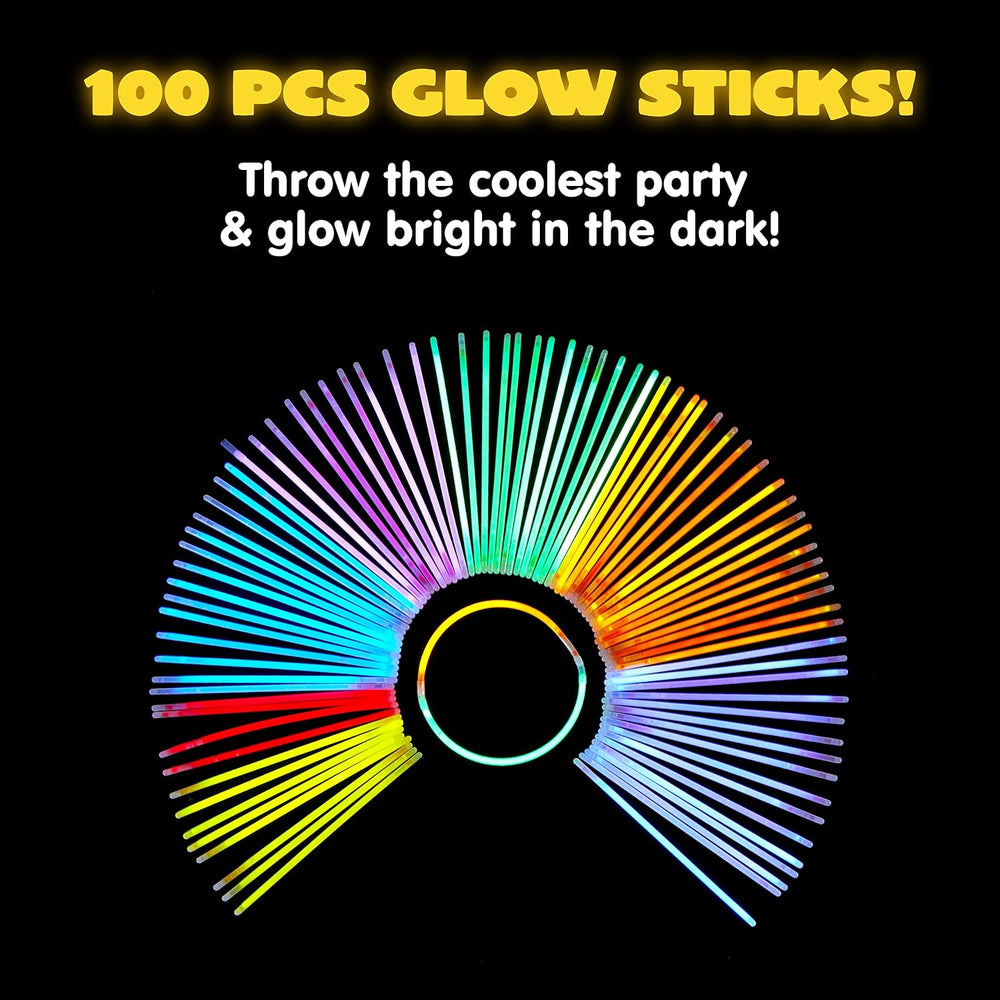 JOYIN 300 Pcs 8" Glow Sticks Bulk Party Pack, Neon Glow in the Dark Part...