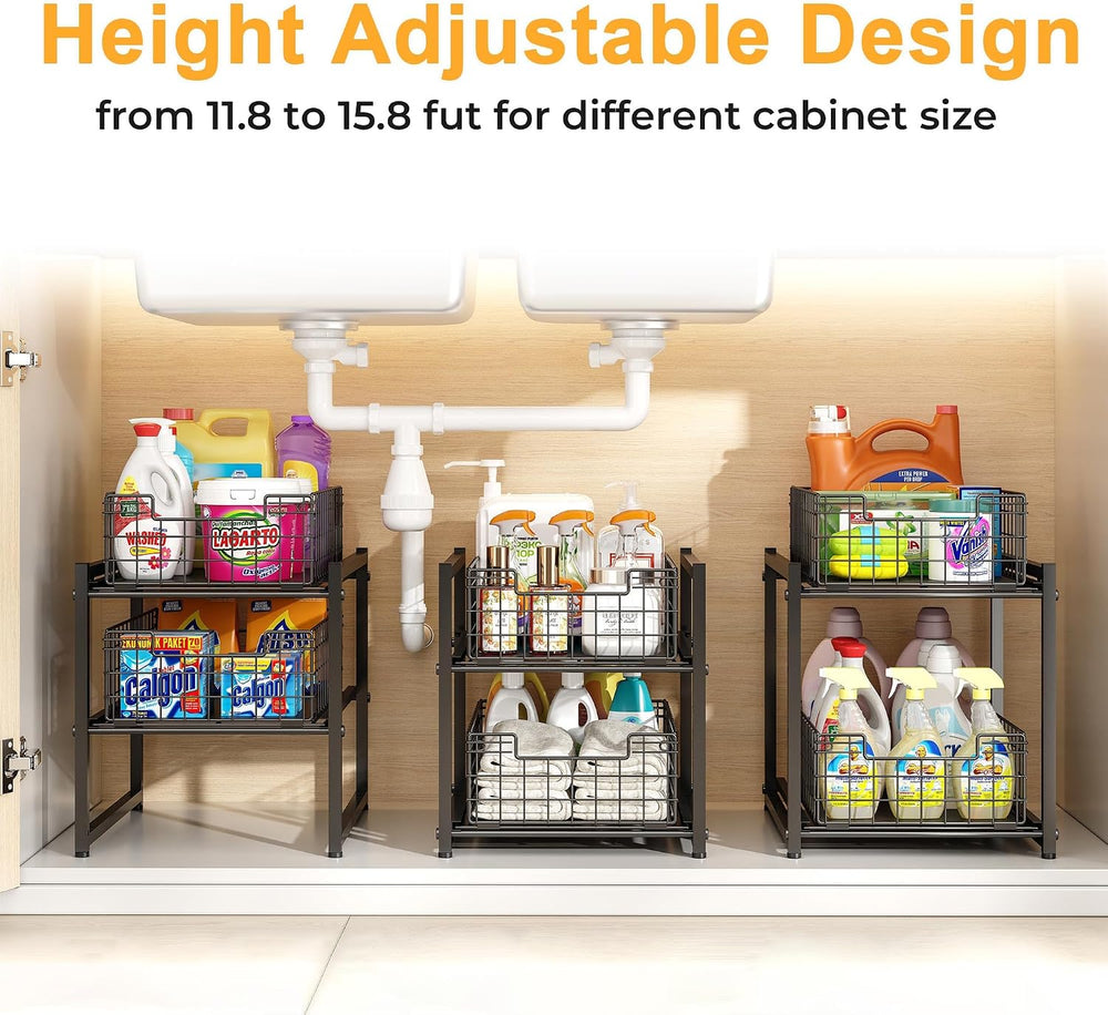 Under Sink Organizer, 2-Tier Pull Out Cabinet Organizer