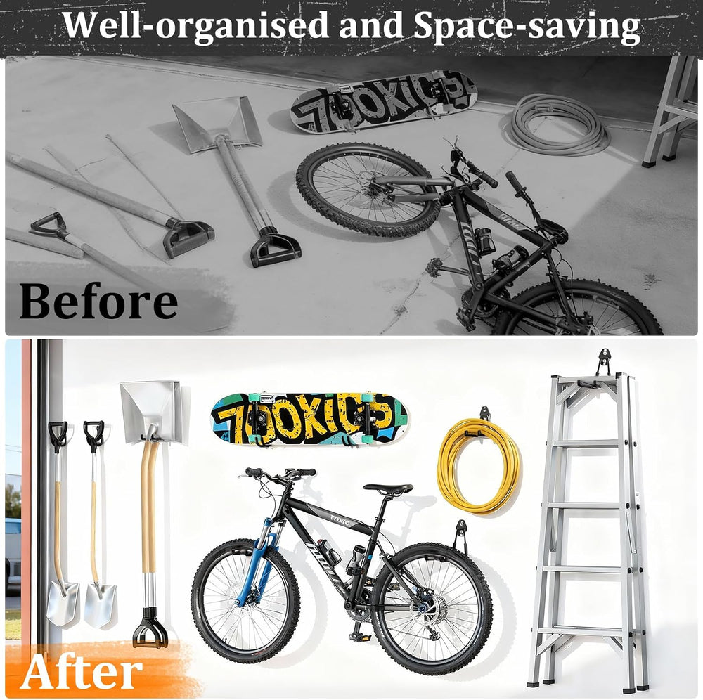 Housolution Steel Garage Hooks - 30Pack Anti-Slip Coating, Black