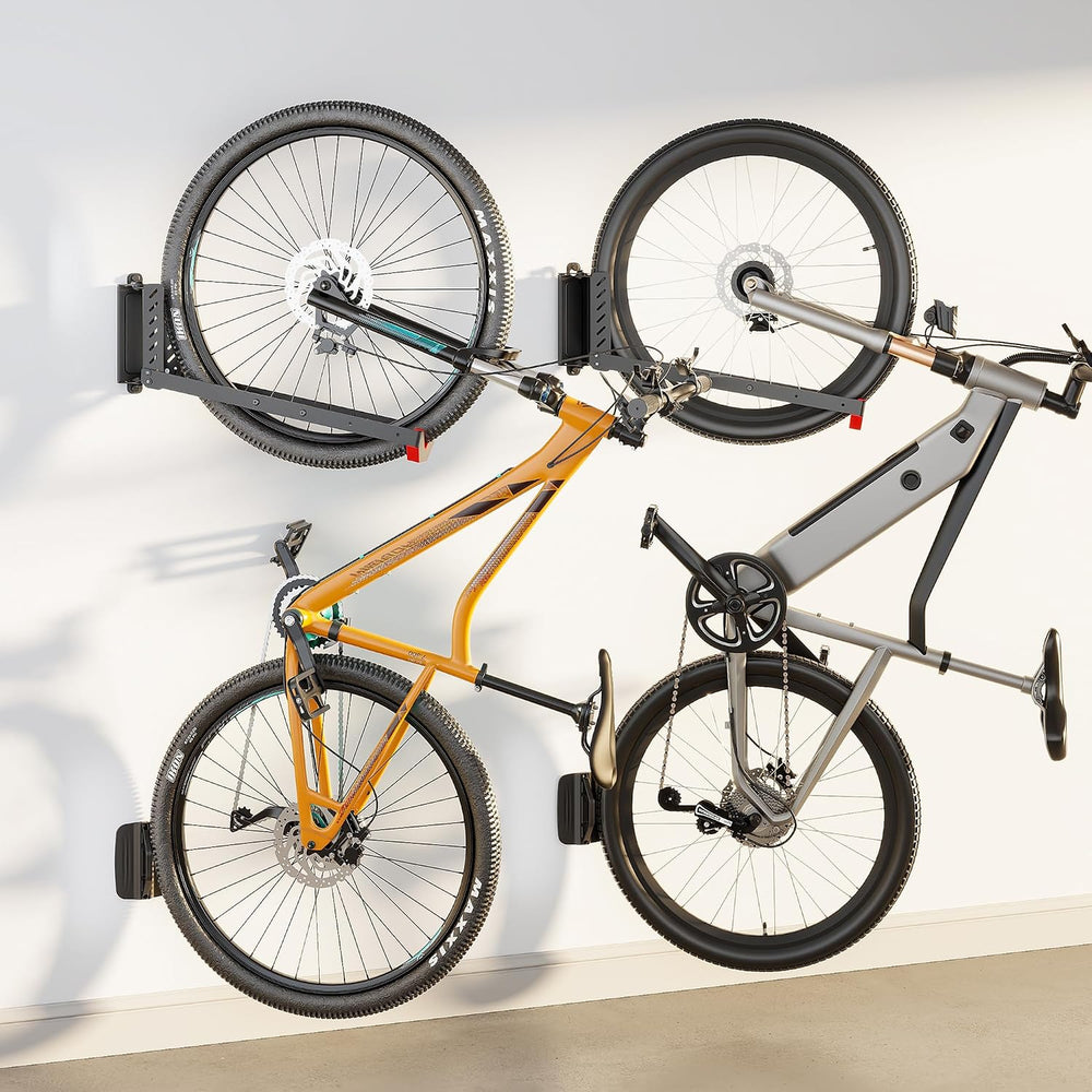 monTEK No-Lift Swivel Bike Wall Mount, Bike Hangers for Garage, 2 Pack