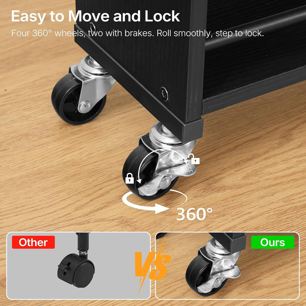 YATINEY 6 Tier Slim Storage Cart, Narrow Kitchen Cart with Wheels, Rolling Ut...