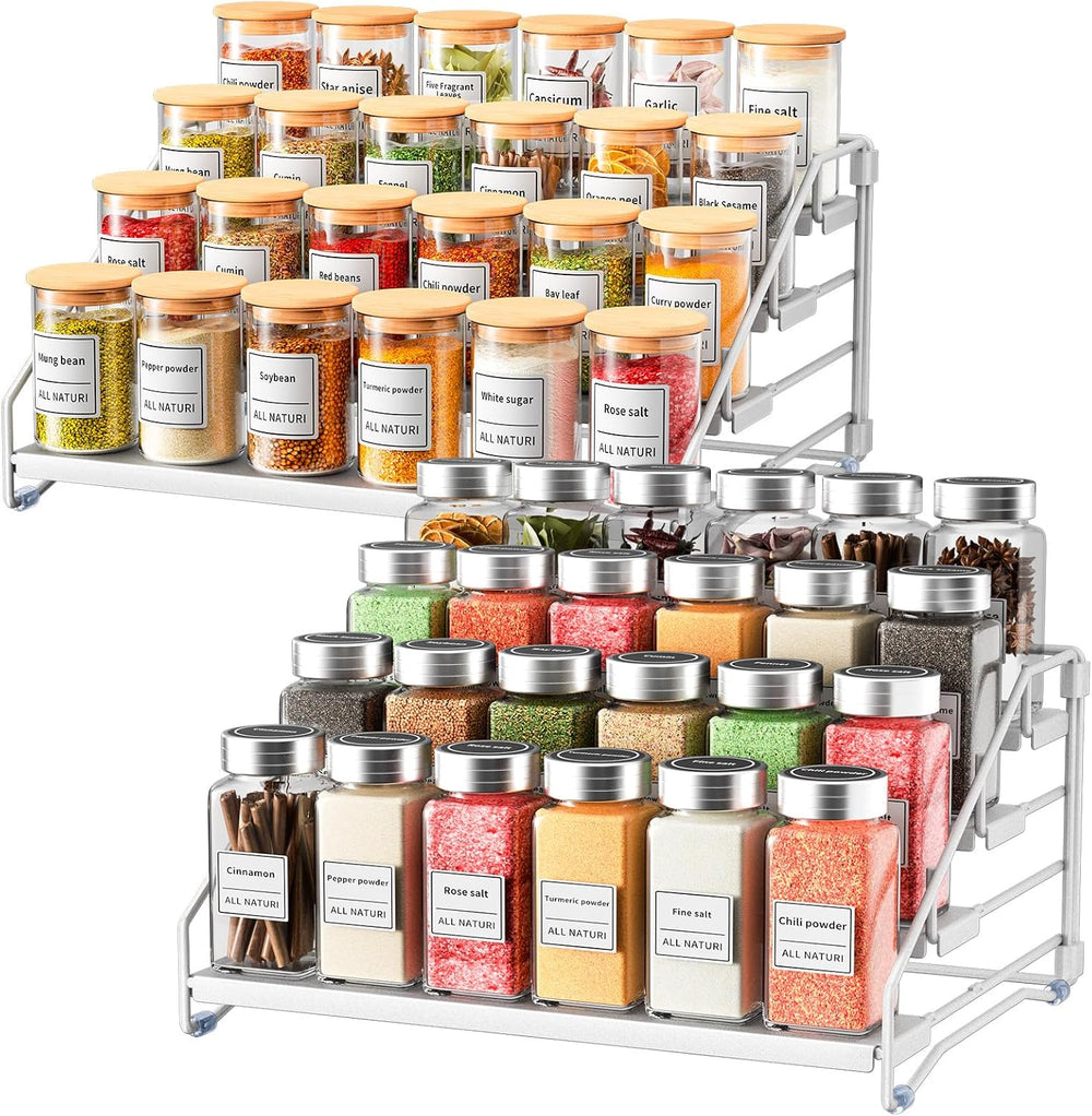 RCHYFEED 4 Tier Spice Rack Organizer, Spice Organization (2 Pack)