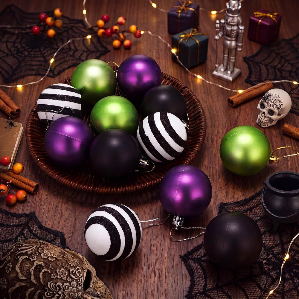 Civaner 24 Pcs Halloween Ball Ornaments 2.36 Inch Halloween Tree Decoration