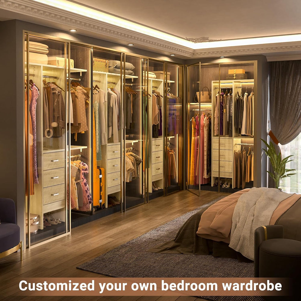 Besiost 4FT Small Closet System with 3 Fabric Drawers, 48'' Closet Or...