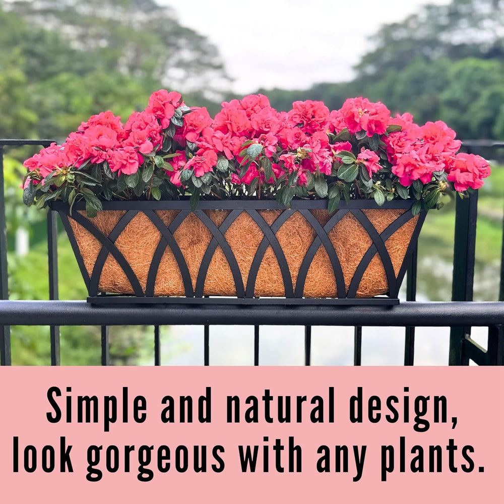 LaLaGreen Wall Planters (4 Pack, 36 Inch) Black Metal Rectangular Hanging Flo...
