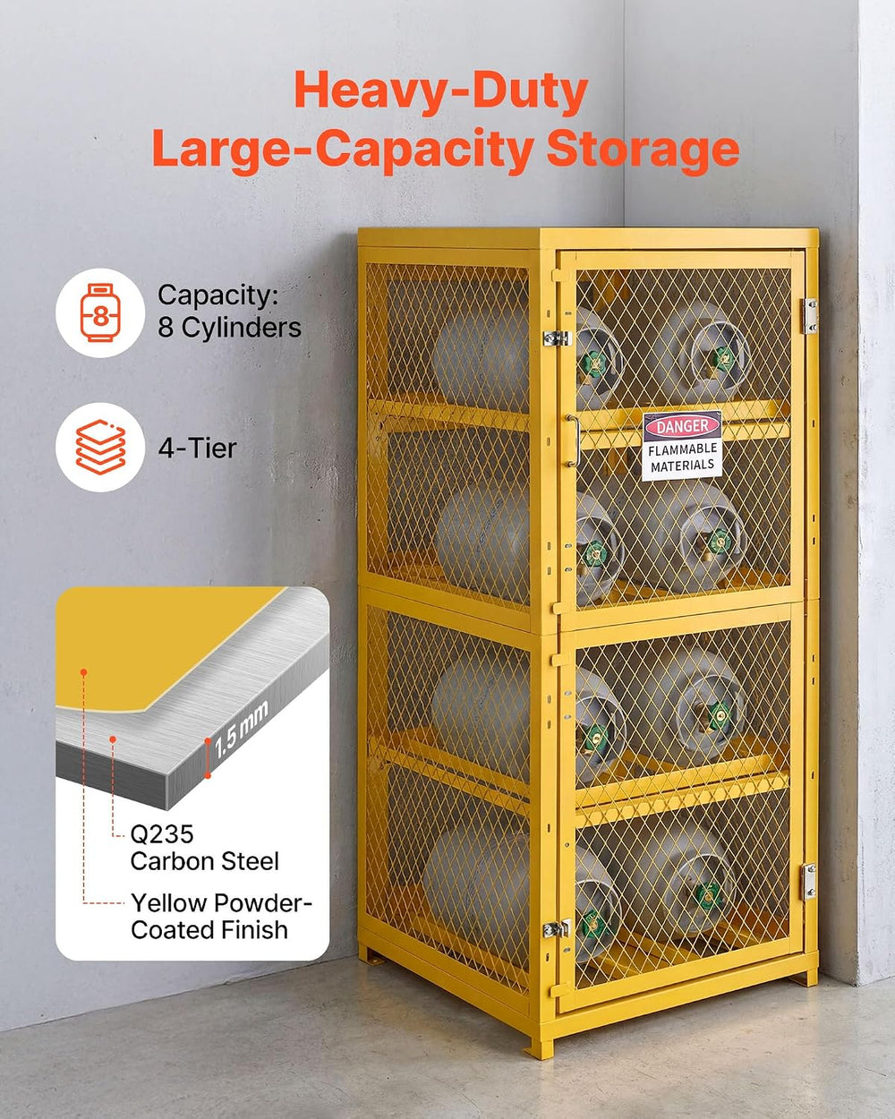 VEVOR Horizontal Cylinder Storage Cabinet, 30"L x 30"W x 70.3"...