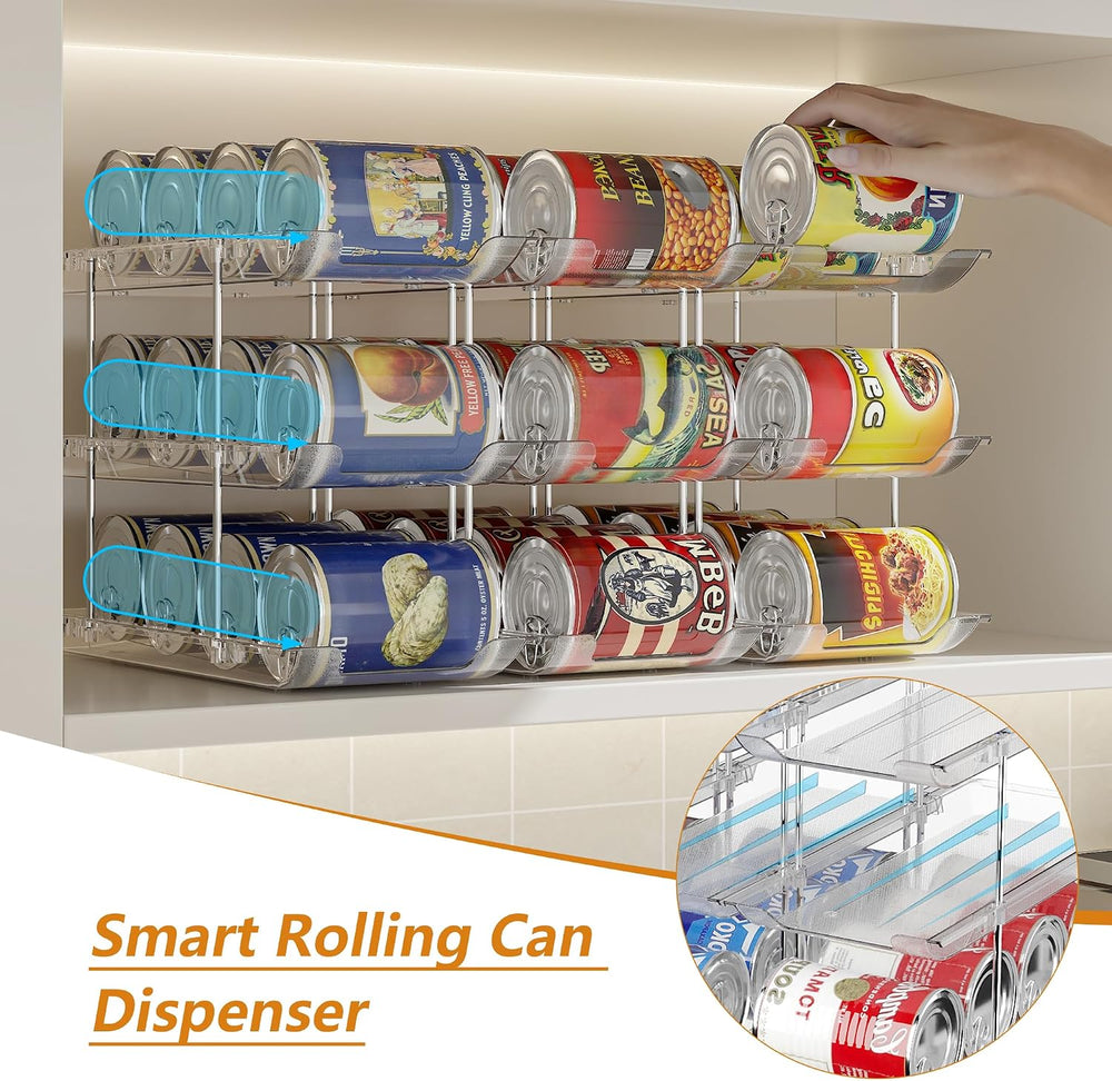 LXLXXL Can Organizer for Pantry Canned Food Storage Goods Holders 4 Tier