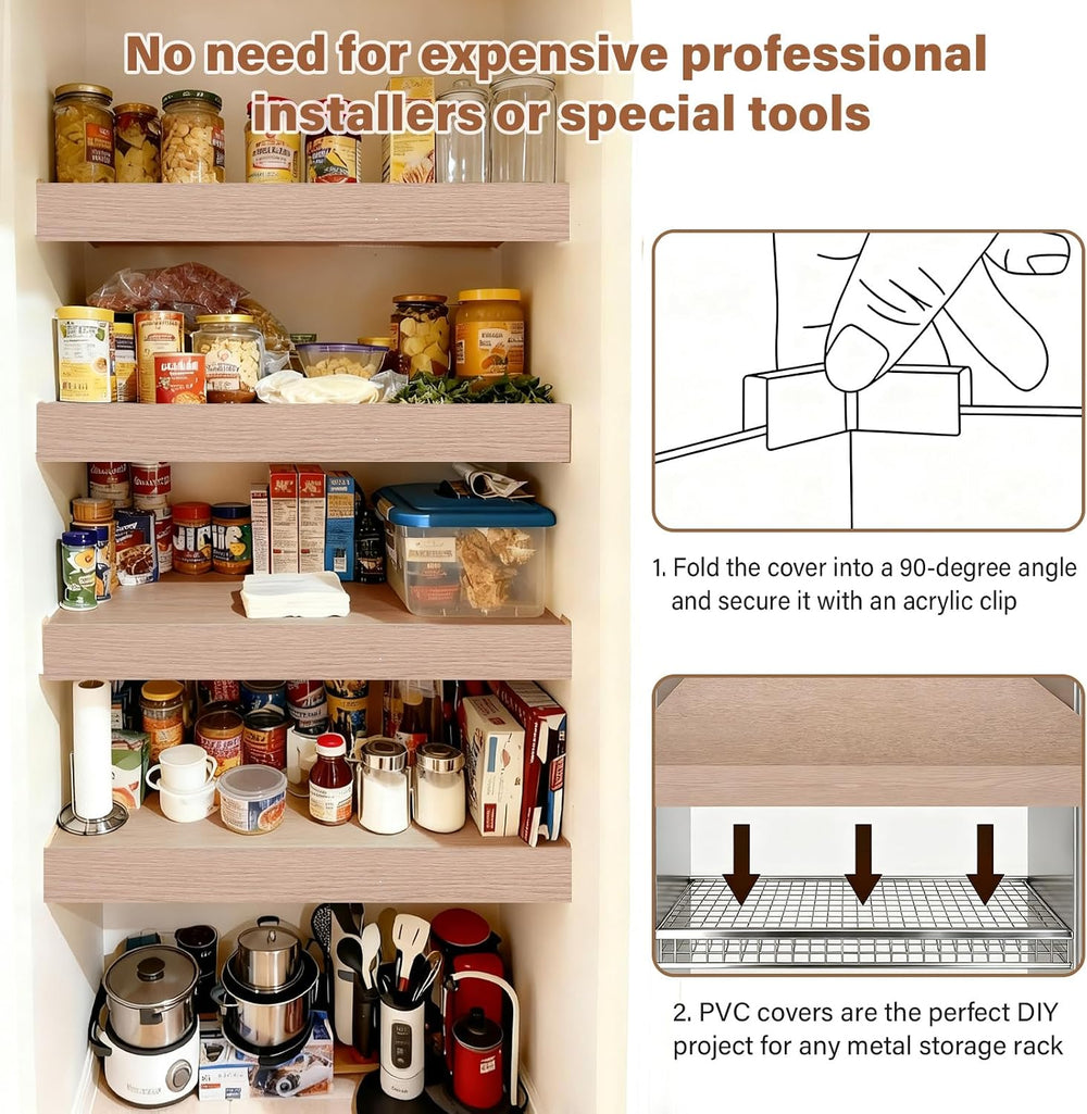 Wire Shelf Covers, 32" W X 12" D PVC Wire Rack Covers for Pantry