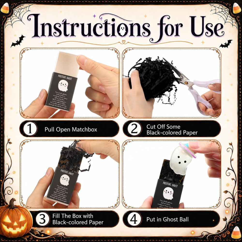 100 Sets Halloween Positive Gifts Luminous Ghost Desk Decor Trinkets, Clear