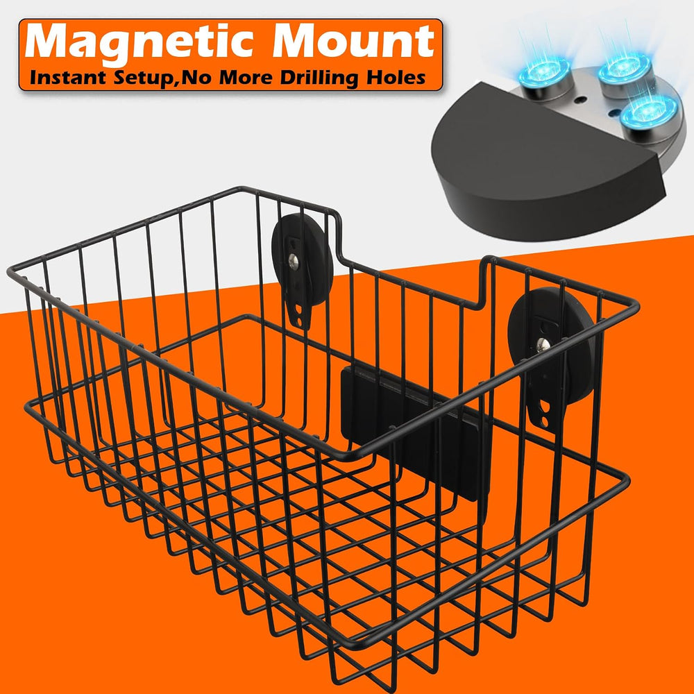 MUTUACTOR Heavy Duty Magnetic Basket,2PCS Solid Metal Magnet Storage Shelves ...
