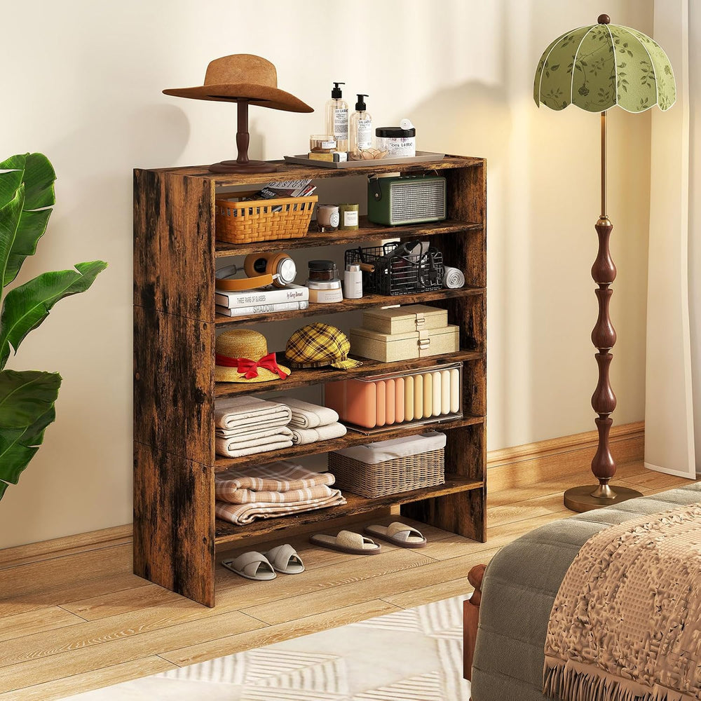 LDAILY 6-Tier Shoe Rack, Freestanding Stackable Shoe Organizer for 18 Pairs, ...