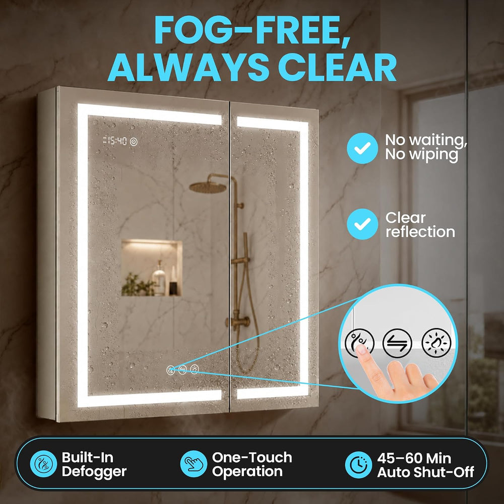 BLOSSOM Recessed or Surface LED Mirror Medicine Cabinet with Lights, LED Medi...