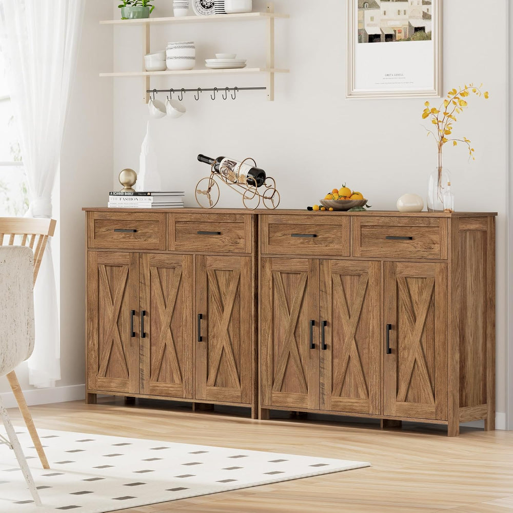 Coffee Bar Storage Cabinet with Drawers, Kitchen Buffet Cabinet