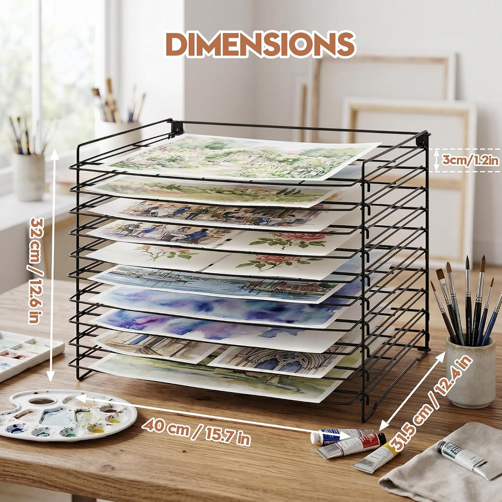Wall Mount & Tabletop Art Drying Rack for Classroom, Art Storage Rack for...