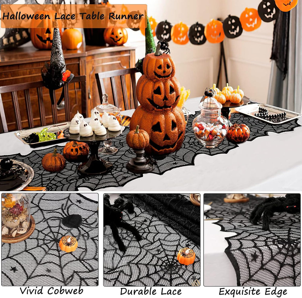 Halloween Table Runner 6 Pieces 18 x 72 Inch for Halloween Decor - Vivid Poly...