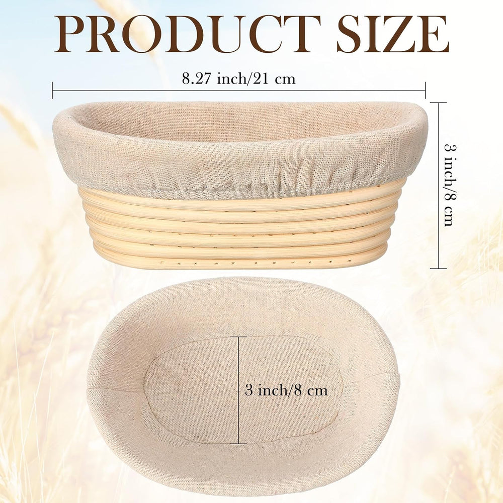 Eboot 4 Pack Bread Proofing Basket, 8 Inch Oval Banneton with Liner