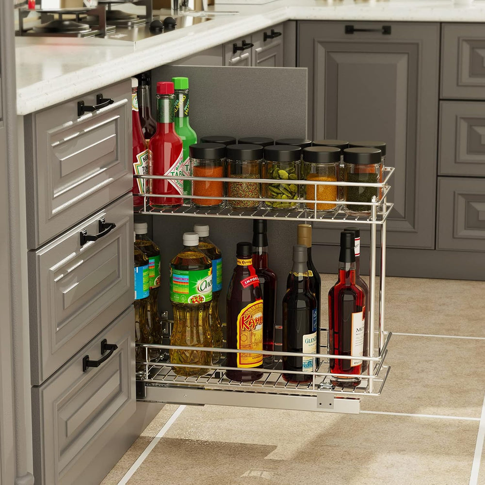 LOVMOR Pull Out Cabinet Organizer and Storage (5" W x 21" D) 2-Tier...