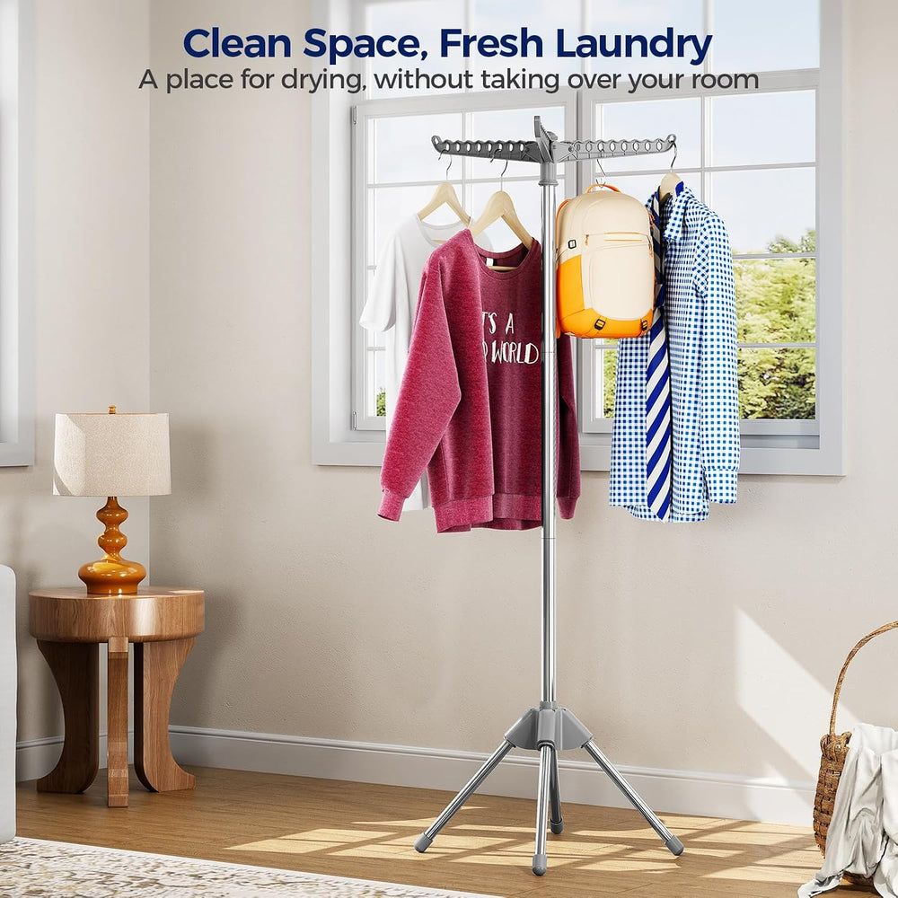 Clothes Drying Rack, 59" H Laundry Drying Rack, 3 Rotatable Arms
