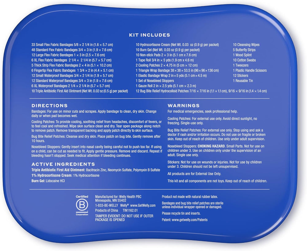 Welly Comprehensive First Aid Kit - FSA Eligible - Adhesive Bandages, Tape an...