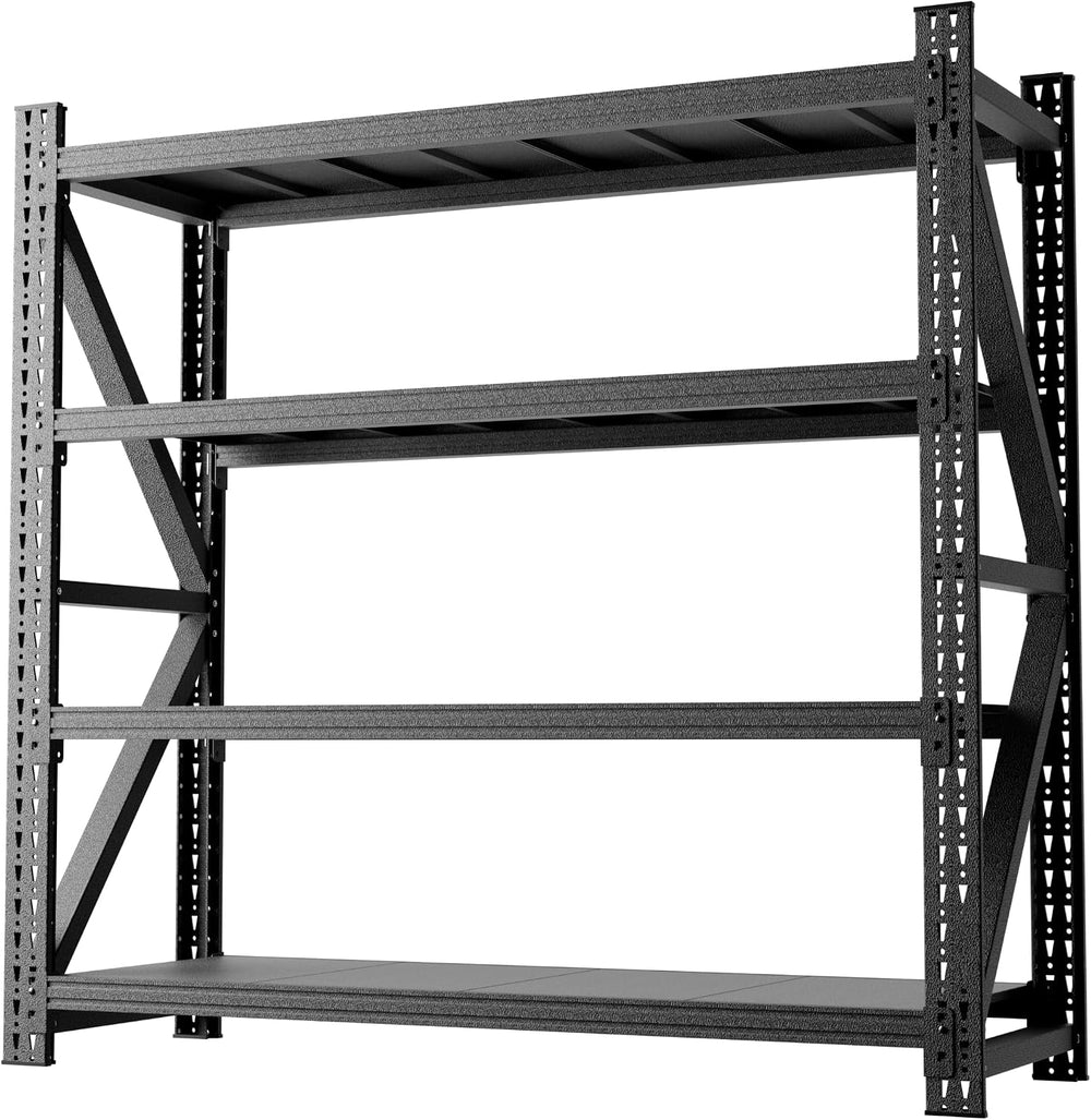 SAWJEC 6000 LBS Garage Shelving, 71" W Heavy Duty Storage Shelves, 4 Tie...